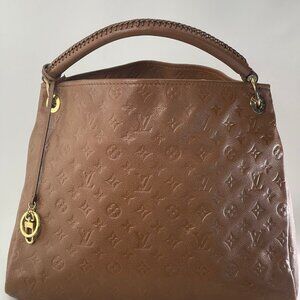 Authentic Louis Vuitton Artsy MM Empreinte Leather Brown Havane Shoulder Tote H